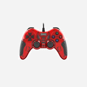 GENESIS MANGAN 200 Rouge - Manette de Jeu PC USB 2.0 Analogique/Numérique, 15 Boutons, Vibration, Câble 1.8m, Compatible Windows XP/7/8/10