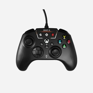 Turtle Beach React-R Noir - Manette USB Analogique/Numérique - PC, Xbox One, Xbox Series X/S - Prise Casque 3.5mm - Boutons d'Action Programmables - Retour Haptique