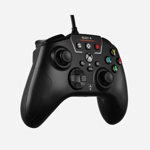 Turtle Beach React-R Noir - Manette USB Analogique/Numérique - PC, Xbox One, Xbox Series X/S - Prise Casque 3.5mm - Boutons d'Action Programmables - Retour Haptique - Miniature 3