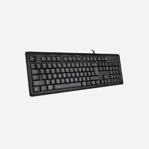A4Tech KR-92 Clavier USB QWERTY Anglais Noir - Filaire, Taille Réelle, Anti-éclaboussures, Câble 1.5m, Compatible Windows - Miniature 2