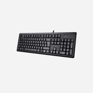 A4Tech KR-92 Clavier USB QWERTY Anglais Noir - Filaire, Taille Réelle, Anti-éclaboussures, Câble 1.5m, Compatible Windows - Miniature 3