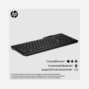 HP Clavier Bluetooth Multi-Périphériques 460 (7N7B8AA#ABB) : Bluetooth 5.3, 104 touches, Pavé numérique, Portée 10m, Autonomie 24 mois, Windows/macOS/ChromeOS - Miniature 3