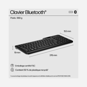 HP Clavier Bluetooth Multi-Périphériques 460 (7N7B8AA#ABB) : Bluetooth 5.3, 104 touches, Pavé numérique, Portée 10m, Autonomie 24 mois, Windows/macOS/ChromeOS - Miniature 5