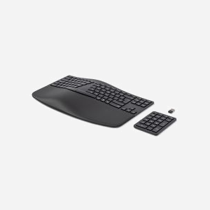 HP Clavier Ergonomique 960 Sans Fil (RF + Bluetooth) QWERTY, Portée 10m, 20 Touches Programmables, Compatible Windows/macOS/ChromeOS - Miniature 2