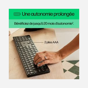 HP Clavier Sans Fil 450 - QWERTY, Connectivité USB Type-A et Sans Fil, Touches Programmables, Portée 10m, Compatible Windows/macOS, 428x115x18mm - Miniature 4
