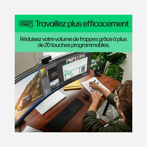 HP Clavier Sans Fil 450 - QWERTY, Connectivité USB Type-A et Sans Fil, Touches Programmables, Portée 10m, Compatible Windows/macOS, 428x115x18mm - Miniature 5