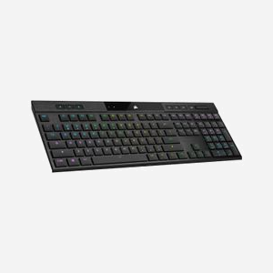 Corsair K100 AIR Clavier Gaming : USB + RF Wireless + Bluetooth, QWERTY Anglais, Switches CHERRY MX Ultra, RGB, Mémoire 8MB, Anti-Ghosting, 8000Hz