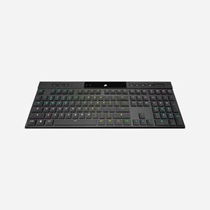 Corsair K100 AIR Clavier Gaming : USB + RF Wireless + Bluetooth, QWERTY Anglais, Switches CHERRY MX Ultra, RGB, Mémoire 8MB, Anti-Ghosting, 8000Hz - Miniature 2