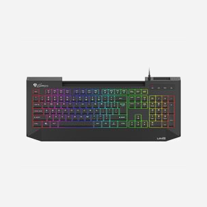 Clavier Gaming GENESIS Lith 400 RGB USB QWERTY US International Noir - Membrane, Silent X Scissor, Rétroéclairage LED RGB, Anti-Ghosting, 1000Hz, USB Hub - Miniature 2