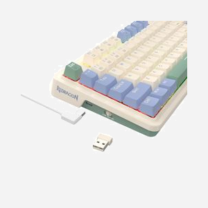 REDRAGON K673CPG-RGB-PRO Ucal Pro : Clavier Mécanique USB + RF Wireless + Bluetooth, Blanc/Bleu, Câble 1.5m, Anti-ghosting, Compatible Windows/Mac/Linux - Miniature 3