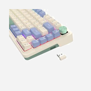 REDRAGON K673CPG-RGB-PRO Ucal Pro : Clavier Mécanique USB + RF Wireless + Bluetooth, Blanc/Bleu, Câble 1.5m, Anti-ghosting, Compatible Windows/Mac/Linux - Miniature 4