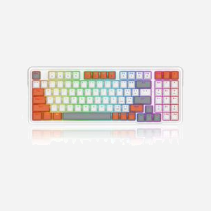 REDRAGON K664WOG-RGB Gloria - Clavier USB Filaire Mécanique, Blanc/Gris/Orange, Câble 1.5m, Anti-ghosting, Compatible Windows/Mac/Linux, 420x190x60mm - Miniature 2