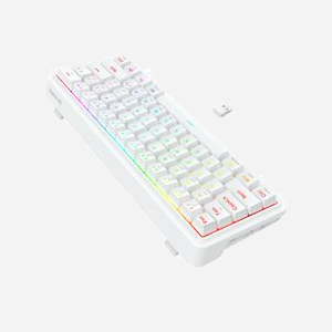 REDRAGON K730W-RGB-PRO Draconic V2 Clavier mécanique Blanc USB + RF Wireless + Bluetooth, Anti-ghosting, Windows/macOS/Linux, câble 1.5m, 309x119x40mm - Miniature 3