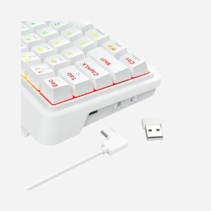REDRAGON K730W-RGB-PRO Draconic V2 Clavier mécanique Blanc USB + RF Wireless + Bluetooth, Anti-ghosting, Windows/macOS/Linux, câble 1.5m, 309x119x40mm - Miniature 4