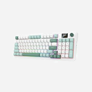 REDRAGON K719WG-RGB-PRO Galatin Clavier Mécanique USB + RF Wireless + Bluetooth Blanc/Vert, anti-ghosting, câble 1.5m, 394x144x39mm, 830g, Windows/Mac/Linux