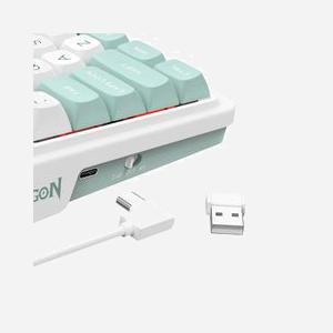 REDRAGON K719WG-RGB-PRO Galatin Clavier Mécanique USB + RF Wireless + Bluetooth Blanc/Vert, anti-ghosting, câble 1.5m, 394x144x39mm, 830g, Windows/Mac/Linux - Miniature 2