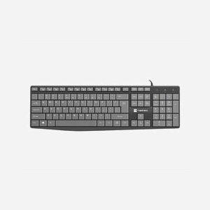 NATEC NAUTILUS Clavier USB QWERTY US International Membrane 105 touches ABS Noir/Gris, câble 1.8m, compatible Windows/Linux/Android, dimensions 135x435x26mm - Miniature 1