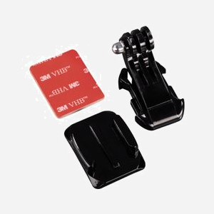 Support Casque Hama 00004398 pour GoPro - Montage Actioncam sur casques cyclisme/sports, fixation adhésive 3M, plastique noir, poids 25g - Miniature 1
