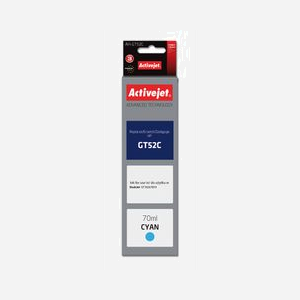 Activejet AH-GT52C : Encre Cyan 70ml à colorant, Compatible HP GT-52C (M0H54AE), Haut Rendement (XL), pour Imprimante Jet d'Encre DeskJet.