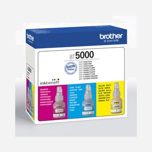 Brother BT5000CLVAL - Pack 3 Cartouches d'Encre Couleur Compatibles Cyan, Magenta, Jaune - 48.8ml - Rendement 5000 pages - Miniature 1