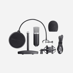 Trust Microphone de Studio USB GXT 252 Emita Noir - Cardioïde 20-20000 Hz - Connectivité USB - Longueur de câble 1.8m - Inclus : Filtre anti-pop, Bonnette en mousse et Valise de transport - Miniature 5