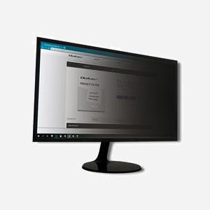 Qoltec 51052 Filtre Anti-Reflet et Confidentialité 15.6" (39.6cm) Format 16:9 pour Ordinateur Portable, Dimensions 345.4x194.3mm, Transparent