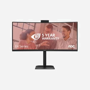 AOC CU34E4CW Moniteur PC LED 34" UltraWide Quad HD 3440x1440 120Hz VA 4ms HDR10 Hub USB 3.2 Gen 1, Webcam 5MP, Speaker 10W, USB-C 90W - Miniature 2