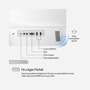 HP Série 5 527sa Écran LCD 27" FHD 1920x1080 IPS 5ms GTG 300cd/m² 100Hz 2xHDMI 2x2W Haut-parleurs Argent/Noir Référence 94F48E9#ABB - Miniature 5