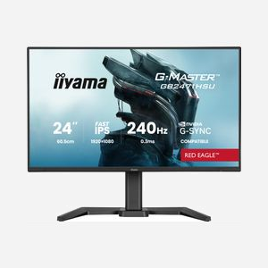 iiyama G-MASTER GB2471HSU-B1 Écran 23.8" Full HD Fast IPS 240Hz 0.3ms MPRT, G-SYNC Compatible, FreeSync, HDMI 2.0, DisplayPort 1.2, Hub USB 3.2 - Miniature 1