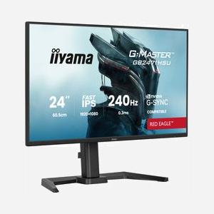 iiyama G-MASTER GB2471HSU-B1 Écran 23.8" Full HD Fast IPS 240Hz 0.3ms MPRT, G-SYNC Compatible, FreeSync, HDMI 2.0, DisplayPort 1.2, Hub USB 3.2 - Miniature 4