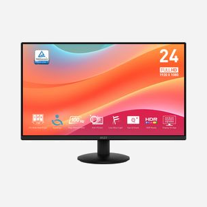 MSI PRO-MP242L Écran LCD 23.8" Full HD (1920x1080) IPS, 4ms GTG/1ms MPRT, 100Hz, 250cd/m², 178°/178°, HDMI/DisplayPort, DCI-P3 83%, Noir - Miniature 2