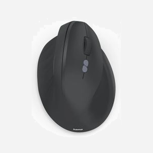 Hama EWM-600R Souris Ergonomique Verticale RF sans fil + Bluetooth 5.0, 1800 DPI, 8 Boutons Programmables, Batterie Intégrée, Compatible Windows/macOS/Android/iOS