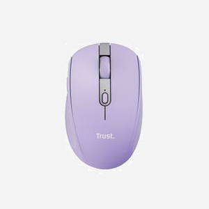 Trust Ozaa 25384 Souris Bureau RF sans fil + Bluetooth 3200 DPI Optique 6 Boutons Lilas, Batterie Rechargeable, Compatible Windows/macOS/ChromeOS - Miniature 3