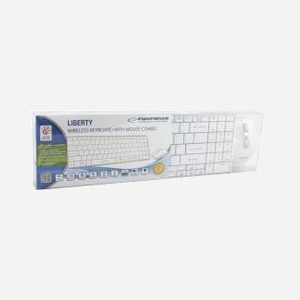 Esperanza EK122W Ensemble Clavier QWERTY et Souris sans Fil RF 2.4 GHz Blanc, Taille Réelle (100%), Pavé Numérique, Récepteur Nano Inclus - Miniature 4