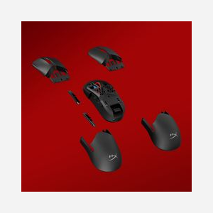 HyperX Pulsefire Saga Pro Souris Gamer Sans Fil Noire, 3200 DPI, 4000 Hz, RF Wireless + Bluetooth 5.0 + USB Type-C, 6 Boutons Programmables - Miniature 3