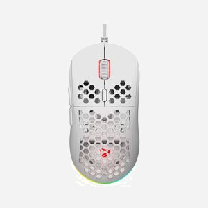 Savio HEX-R Souris Gaming Optique USB Type-A 12000 DPI, 7 Boutons Programmables, Éclairage Multi, Droitier, PTFE, 79g, Câble 1.8m, Blanc