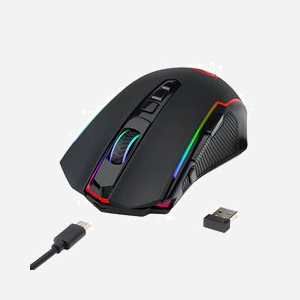 Souris REDRAGON M910-KS Ranger RF Wireless + USB Type-C, 9 boutons, 1000 Hz, Noir, 10M clics, Batterie/Câble, Câble 1.8m, 124.5x72.4x39.8mm, 139g - Miniature 3
