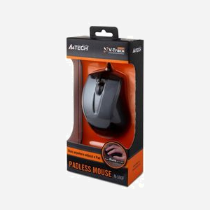 A4Tech N-500F Souris Bureau USB Type-A V-Track 1600 DPI 3 Boutons Droitier Noir/Gris - 105x67x37.5mm - Miniature 2