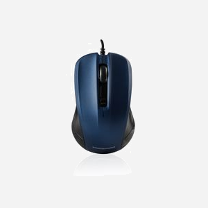 Modecom MC-M9.1 Souris Optique Ambidextre USB Type-A 1600 DPI 4 Boutons Programmables, Câble 1.8m, Compatible Windows/Linux, Noir/Bleu - Miniature 1