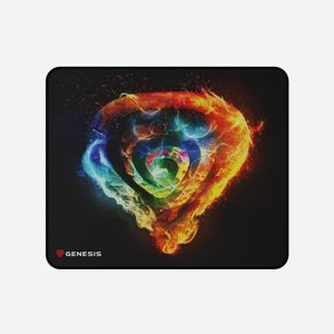 GENESIS Carbon 500 M Fire G2 - Tapis de Souris Gaming 300x250mm, Surface Tissu Imprimée, Base Caoutchouc Antidérapante, Épaisseur 2.5mm