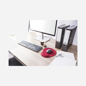 Trust 20429 Tapis de Souris Rouge avec Repose-Poignet Gel, Surface Microfibre, Base Antidérapante, Dimensions Standard - Miniature 3