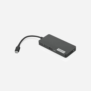 Lenovo Dock USB-C GX90T77924 : USB 3.2 Gen 1, HDMI 1.4, Lecteur SD/MicroSD, 1x USB 2.0, 2x USB-A 3.2 Gen 1, Gris, Windows 10, 247x49.6x13mm - Miniature 3