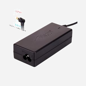 Akyga AK-ND-21 Adaptateur Secteur 30W pour Ordinateur Portable Acer/Dell/Packard Bell - Entrée 100-250V, Sortie 19V 1.58A, Câble 1.2m, ABS Noir