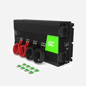 Green Cell INV20 Adaptateur Onduleur DC-to-AC 4000W, Entrée 24V, Sortie 230V 50Hz, Efficacité 85%, Dimensions 231x93x209mm, Noir - Miniature 1