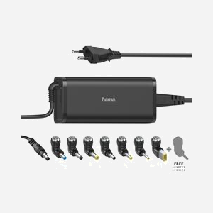Hama 00200003 Chargeur Secteur Universel 90W pour Ordinateur Portable 15-19V 100-240V Noir - Protections Surtension, Surchauffe, Court-circuit - Câble 0.95m - Miniature 1