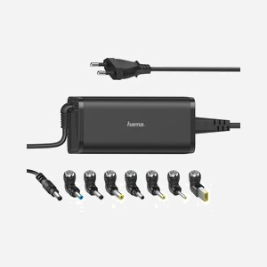 Hama 00200003 Chargeur Secteur Universel 90W pour Ordinateur Portable 15-19V 100-240V Noir - Protections Surtension, Surchauffe, Court-circuit - Câble 0.95m - Miniature 2