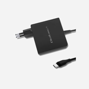 Qoltec 51741 Chargeur Secteur/CC 90W Universel Netbook/Smartphone/Tablette Sortie 5-20.3V 4.5A Câble 1.8m Noir, Dimensions 78x78x30mm
