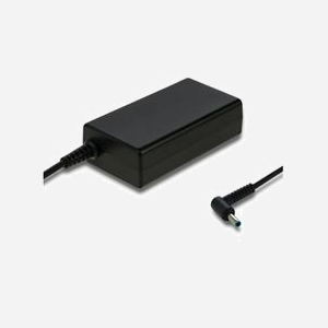 Adaptateur secteur Qoltec 51555 65W pour ordinateur portable, entrée 220-240V, sortie 19.5V 3.33A, protections surcharge/court-circuit, certifié HP/Compaq