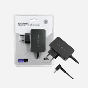 Qoltec 51033 Adaptateur Secteur Interne 45W pour Ordinateur Portable, 220-240V, 19.5V 2.31A, Câble 1.7m, Noir, Protections Surtension/Surchauffe/Surcharge/Court-circuit, Compatible HP ultrabook - Miniature 1