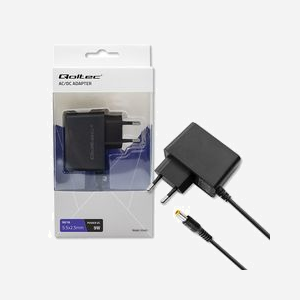 Qoltec 52403 Adaptateur Alimentation 9W Intérieure 220-240V CA vers CC 9V 1A pour Imprimantes POS - Protections Surtension/Surcharge/Court-circuit